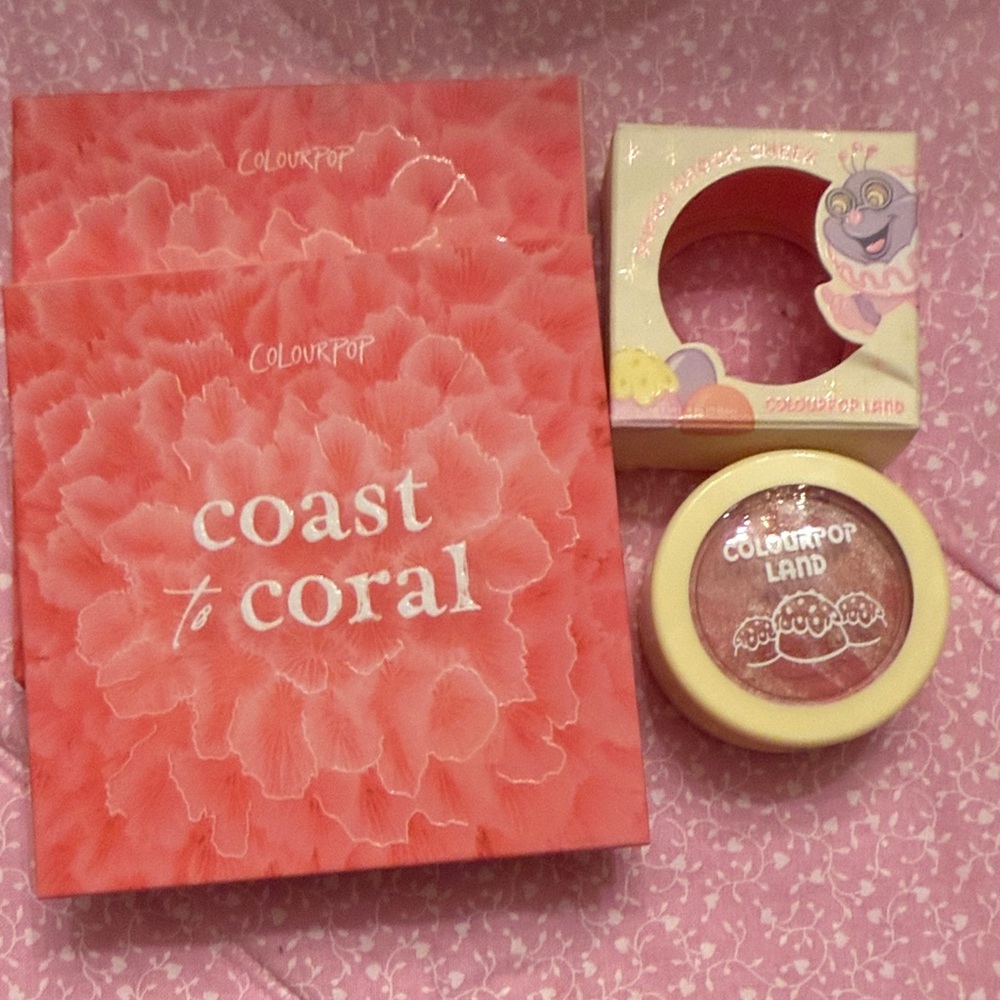 ColourPop Coast to Coral Eyeshadow Set - and Blush both Brand new in box